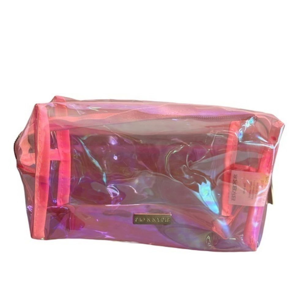 Skinnydip | Women’s Cosmetic Makeup Bag in Iridescent Tranluscent Pink‎